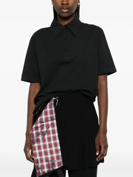 Hímzett pólóing Mm6 Maison Margiela fekete