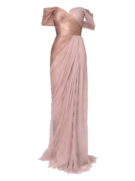 Sukienka maxi Iris Serban plisowana koronkowa garniturowa