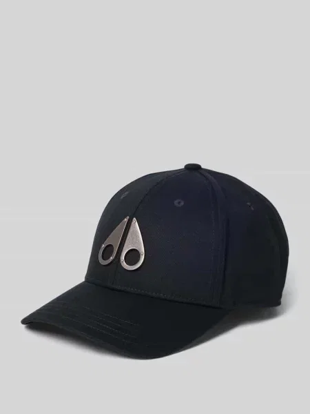 Czapka z daszkiem z czystej bawełny Moose Knuckles czarna