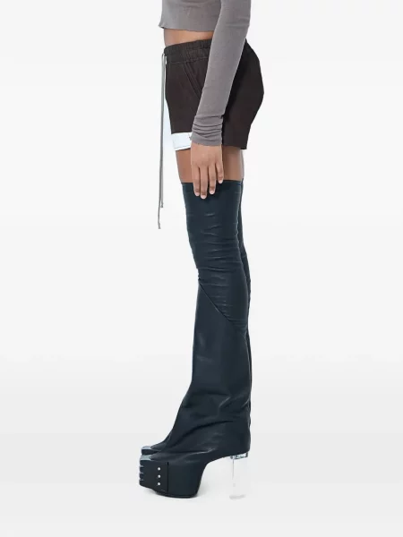 Pantaloni scurți Rick Owens cu cordon maro