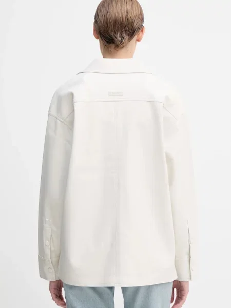 Košile Calvin Klein Jeans relaxed s klasickým límcem béžová