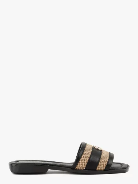 Шльопанці LeBERDES шкіра/текстиль чорний