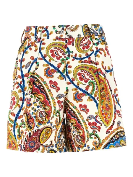Pantaloni scurți Etro cu imagine cu model paisley alb