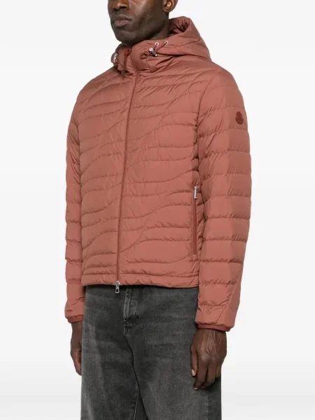 Geacă Moncler cu glugă maro