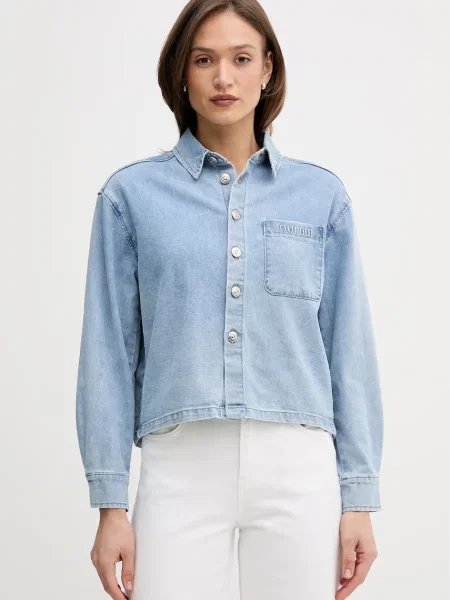 OUI cămașă pentru femei din denim albastru
