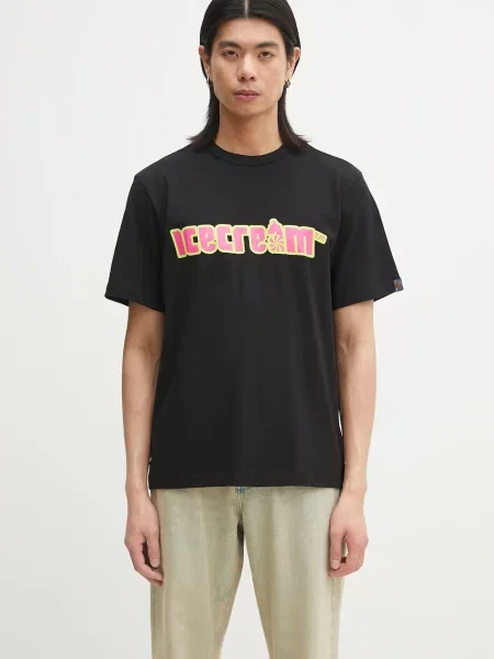 ICECREAM tricou din Soft Serve T-Shirt bărbați cu imprimeu negru