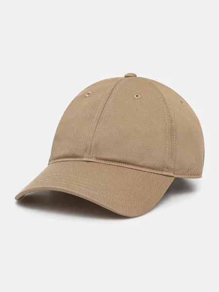 Шапка с козирка Lacoste с изчистен дизайн бежово