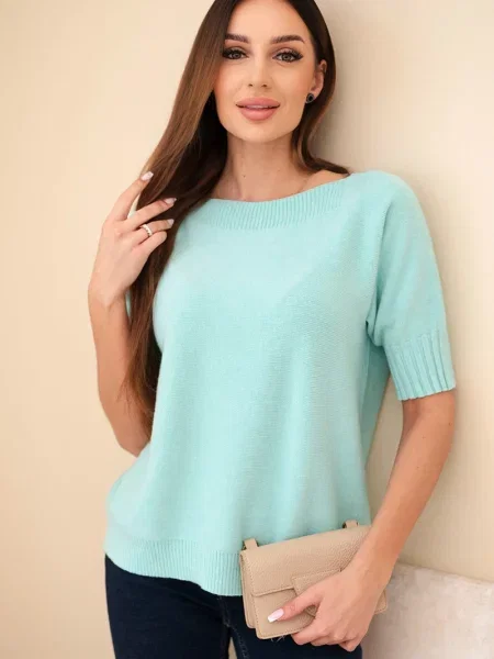 Pulover Kesi Włoski cu mâneci scurte scurt