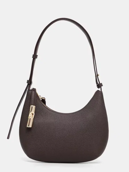 Furla crossbody kabelka kožená Goccia S Shoulder Bag hnědá
