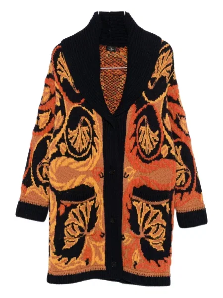 Cardigan Etro cu model floral portocaliu