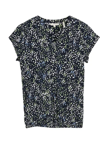 TOM TAILOR Bluză ecru / bleumarin / deschis / verde deschis albastru