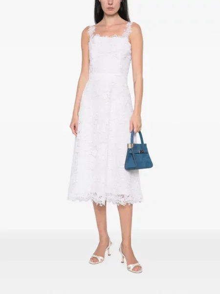 Μίντι φόρεμα Carolina Herrera με δαντέλα καμπάνα λευκό