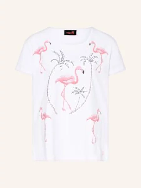 Miss Goodlife T-Shirt Z Obszyciem Ozdobnymi Kamykami weiss biała