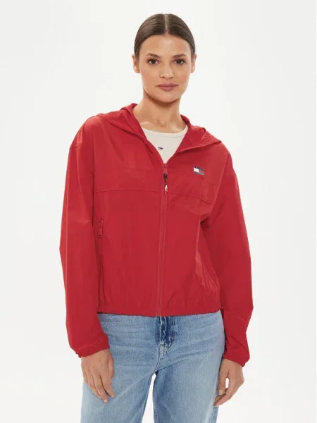 Tommy Jeans Geacă de vânt Chicago Roșu alb