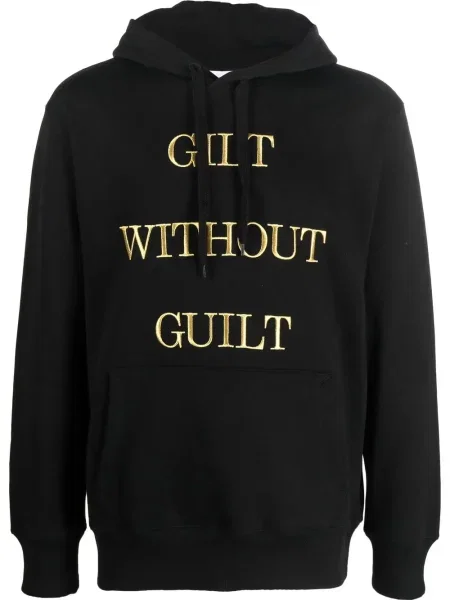 Hanorac cu glugă Moschino cu broderie negru