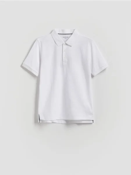 Reserved Tricou polo alb