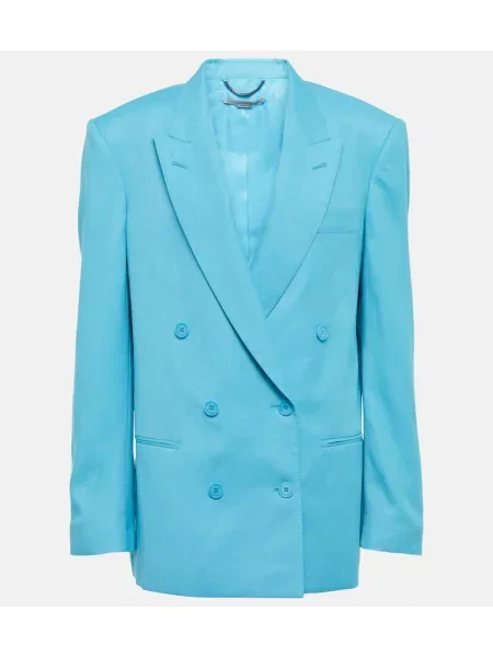 Sacou Stella Mccartney din țesătură twill albastru