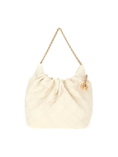 Mała torba Tory Burch skórzana mini beżowa