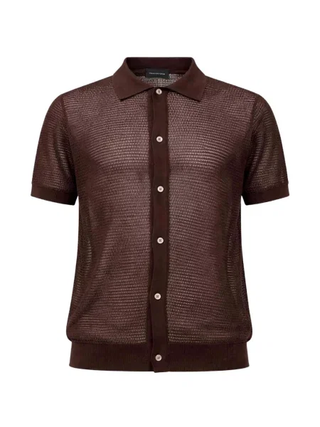 Cămașă Tagliatore tricotate cu nervuri maro