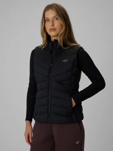 4F Kamizelka puchowa pikowana CITY JACKETS S czarna