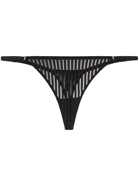 Chiloți tanga Maison Close cu dungi negru