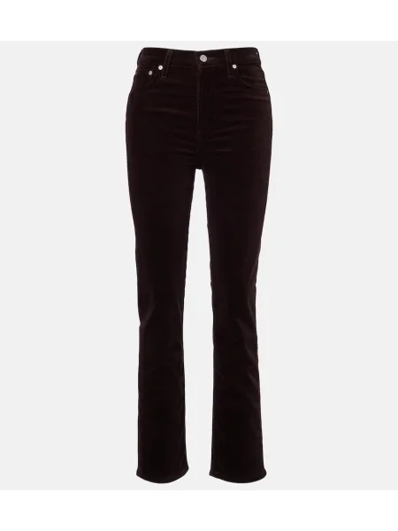 Blugi drepți Citizens Of Humanity cu talie înaltă maro