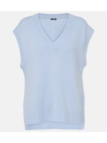 Vestă Joseph din cașmir albastru