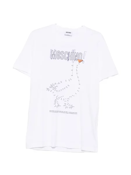 Scurt tricou Moschino cu imagine alb
