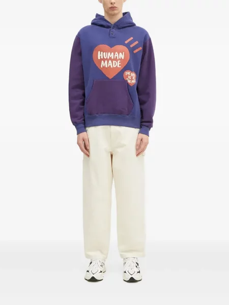 Hanorac cu glugă Human Made cu imagine cu motiv cu inimi albastru