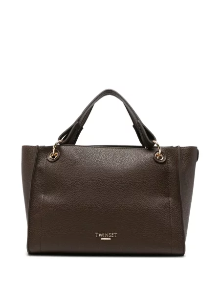 Geantă shopper Twinset cu autograf maro