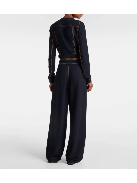 Geacă Alaïa de lână albastru