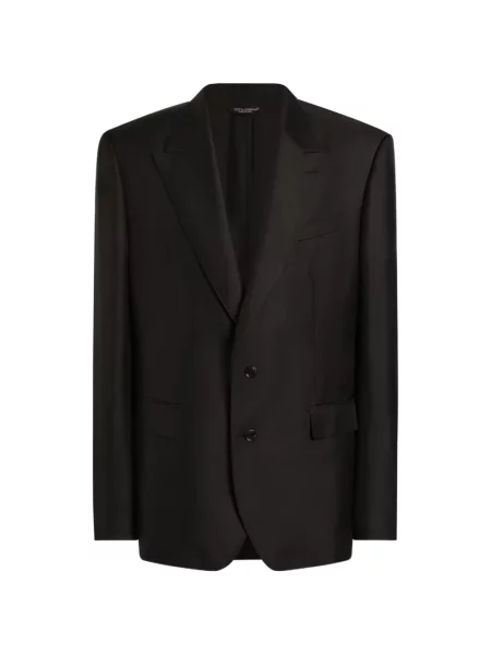 Geacă Dolce & Gabbana de mătase negru