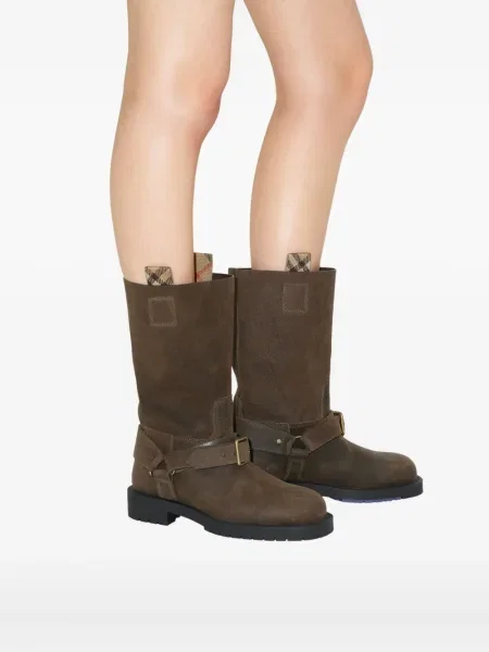 Botine Burberry din piele de căprioară maro