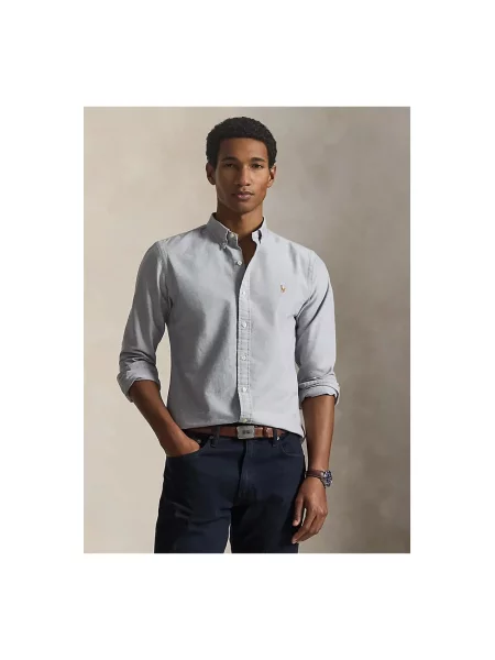 Koszula Polo Ralph Lauren z twillu szara