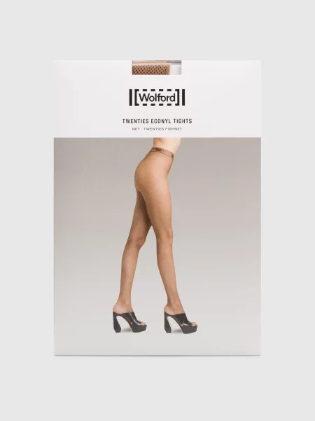 Колготы Wolford с сеткой в сеточку коричневые
