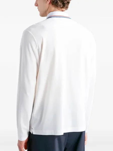 Lung tricou polo Paul & Shark alb