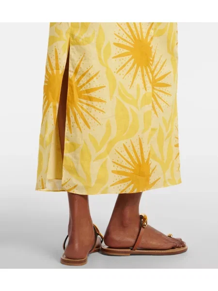 Rochie maxi Cala De La Cruz de in cu imagine galben