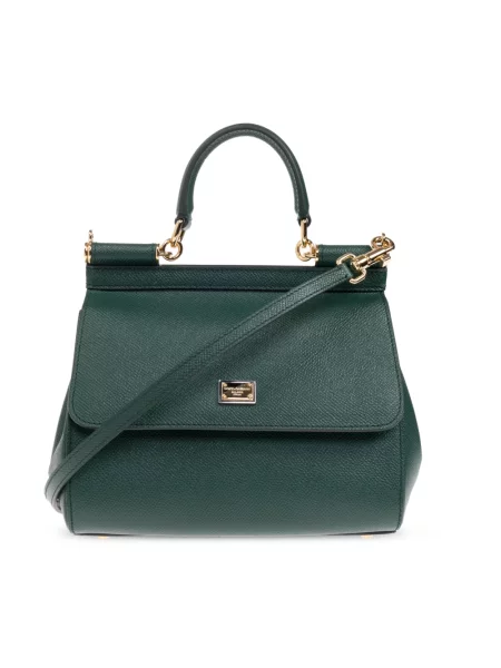 Lniana torebka Dolce And Gabbana zielona