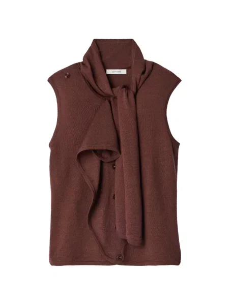 Cardigan Lemaire de lână asimetric maro