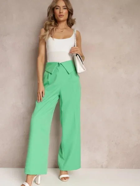 Pantaloni largi cu talie înaltă și Callista verzi