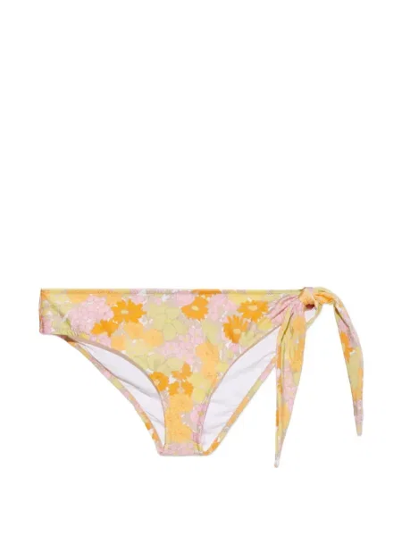Bikini Chloé cu model floral cu imagine cu legături galben