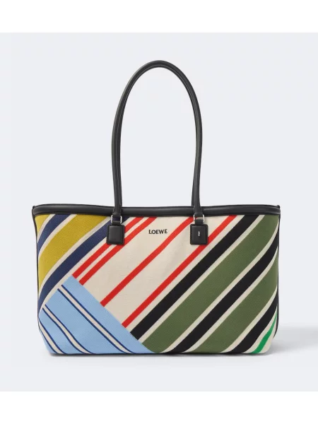 Geantă Loewe cu dungi din canvas