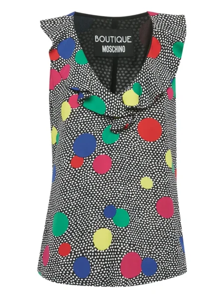 Bluzka Boutique Moschino w grochy czarna