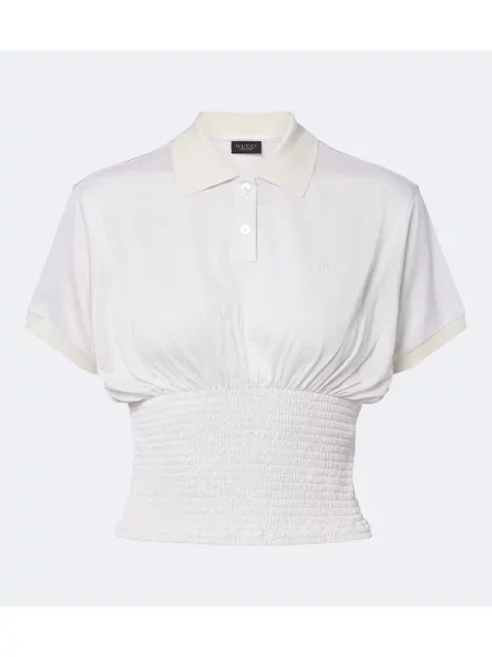 Top Gucci de mătase alb