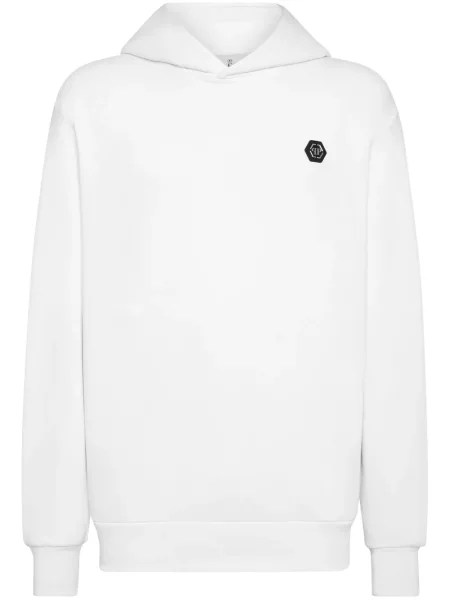Суичър с качулка Philipp Plein бяло