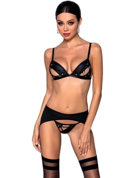 Комплект: бюстгальтер с мягкой чашкой и трусики стринг Комплект_Passion_Miley чорні