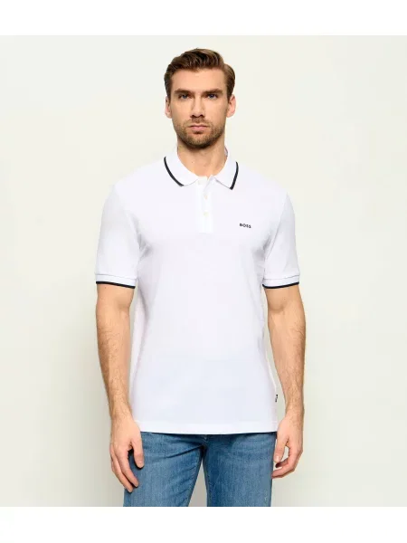 Tricou polo Boss Black alb