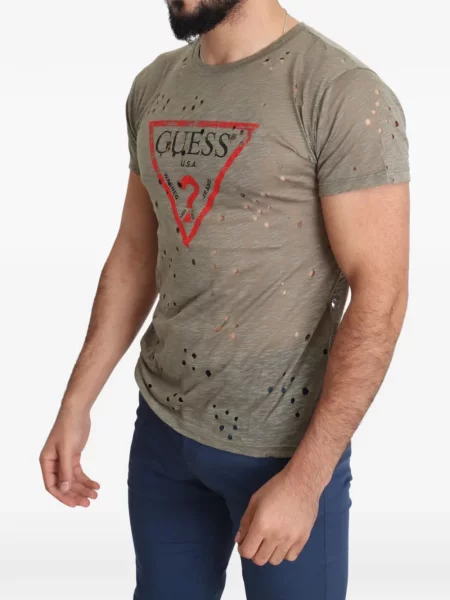 Tricou Guess zdrențuiți maro