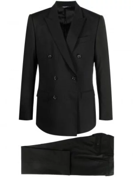 Costum Dolce & Gabbana cu două rânduri de nasturi negru