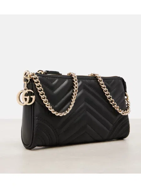 Geanta de piele Gucci GG Marmont din piele negru